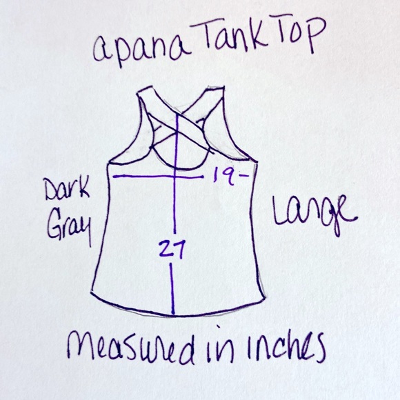 Apana Tank Top. Cross Cross Back Detail. Size Large. Dark Heather Gray. - Picture 6 of 7